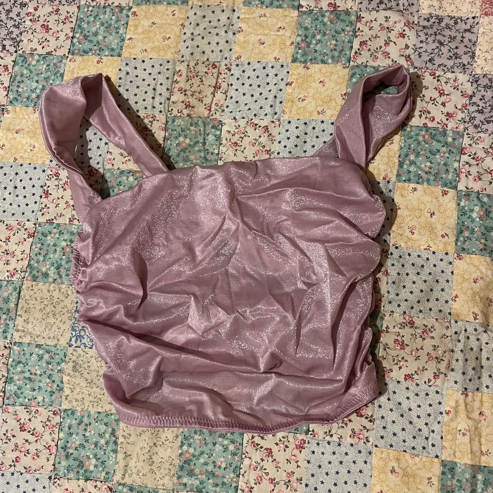 Out From Under Urban Outfitters Sparkly Light Purple Crop Top Size Small